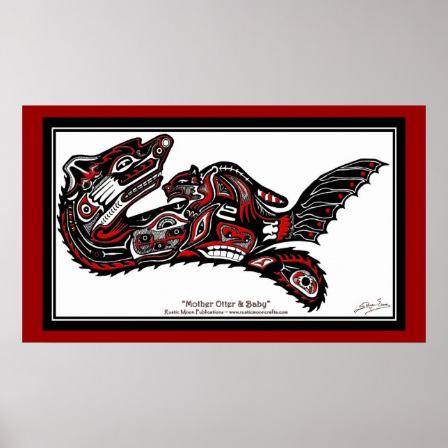 Poster "HAIDA SPIRIT" Otter Version agrandie Art Imprimer (Devant)