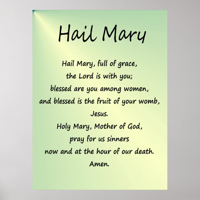 Poster ~ Hail Mary Prière chrétienne (Devant)