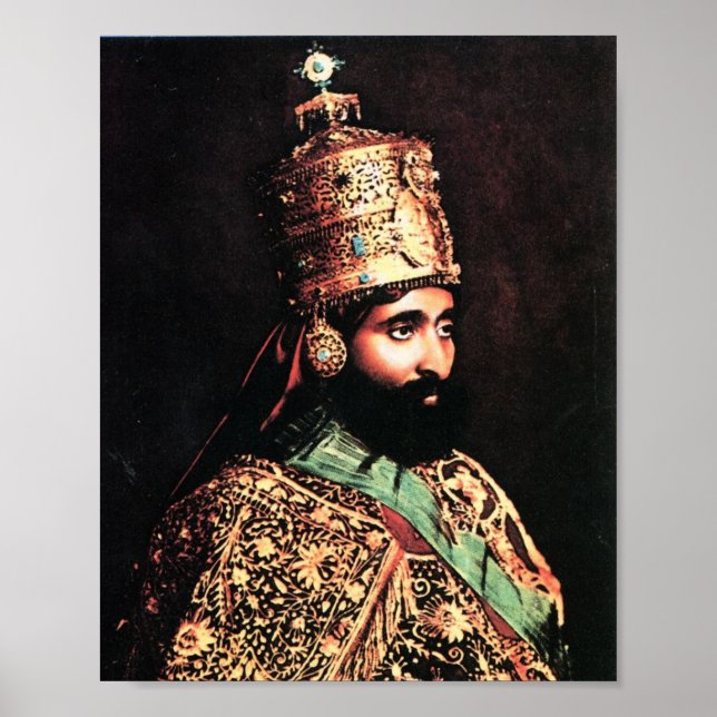 Poster Haile Selassie Lion Rasta Solomon Jah Tramafari (Devant)
