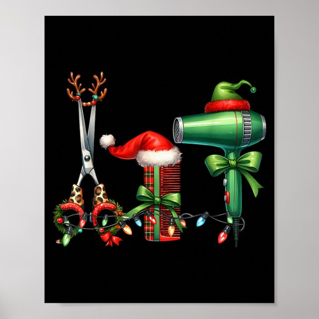 Poster Hair Stylist Christmas Hairdresser Licensed Hairas (Devant)