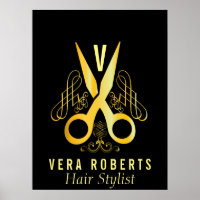 Hair Stylist Gold Cisor & Beauty Salon élégant
