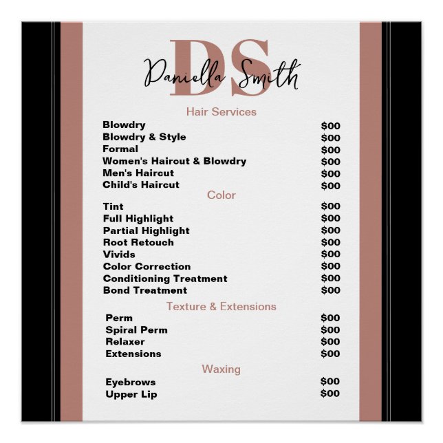 Poster Hairstyliste minimaliste moderne (Devant)