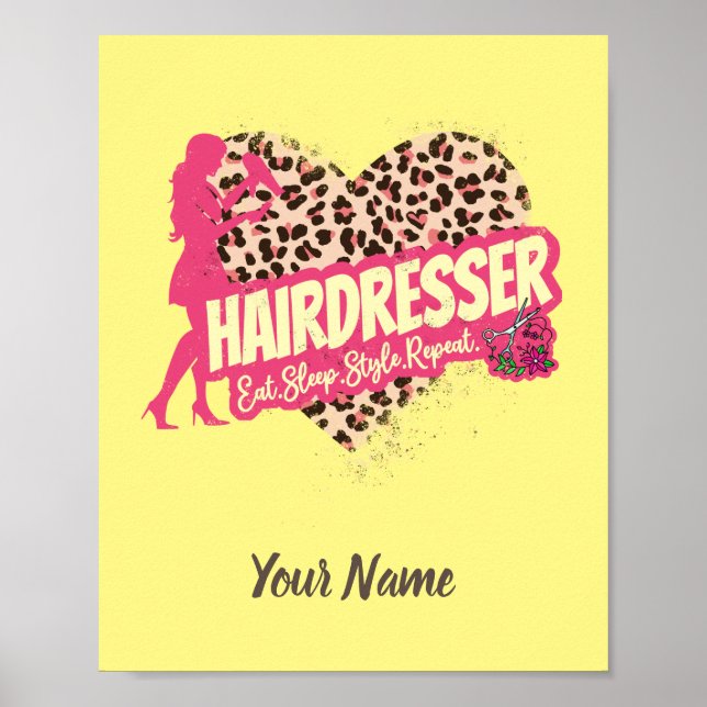 Poster Hairtraver leopard Hair Hustler Hairstylist (Devant)