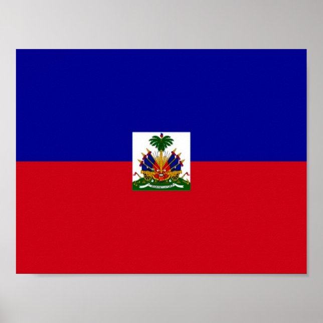 Poster Haïti - drapeau haïtien - (Devant)