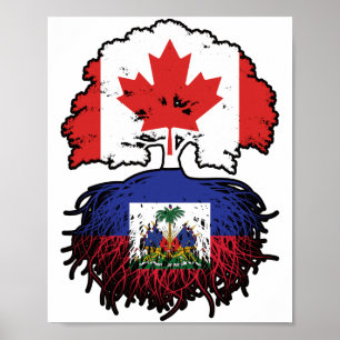 Poster Haïti Haïti Haïti Canada drapeau des racines de l'