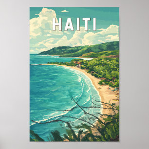 Poster Haïti Illustration Voyage Art Vintage