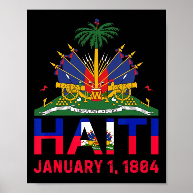 Poster Haïti Island Cute Haïti Date D'Indépendance (Devant)
