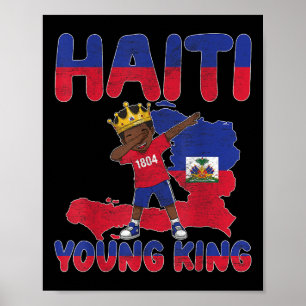 Poster Haïti Jeune Roi Drapeau Jour Melanin Pour Blac