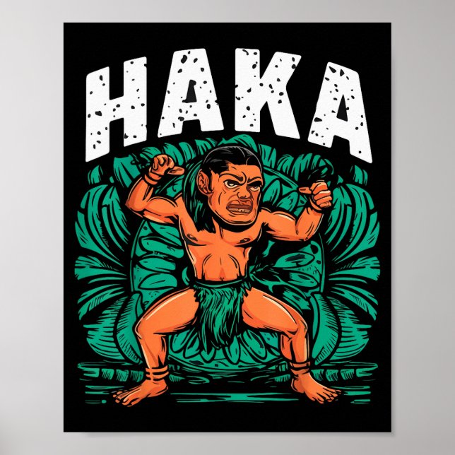 Poster Haka Dance Funny Maori Dance Culture Outfit  (Devant)