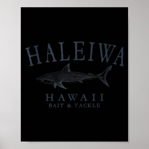 Poster Haleiwa hawaii requin rétro ardoise art réservoir