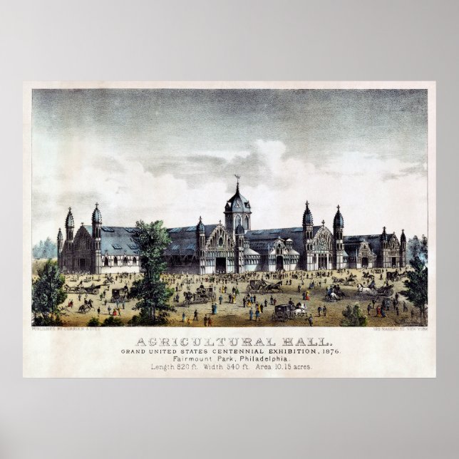 Poster Hall agricole Centenaire Philadelphie 1876 (Devant)