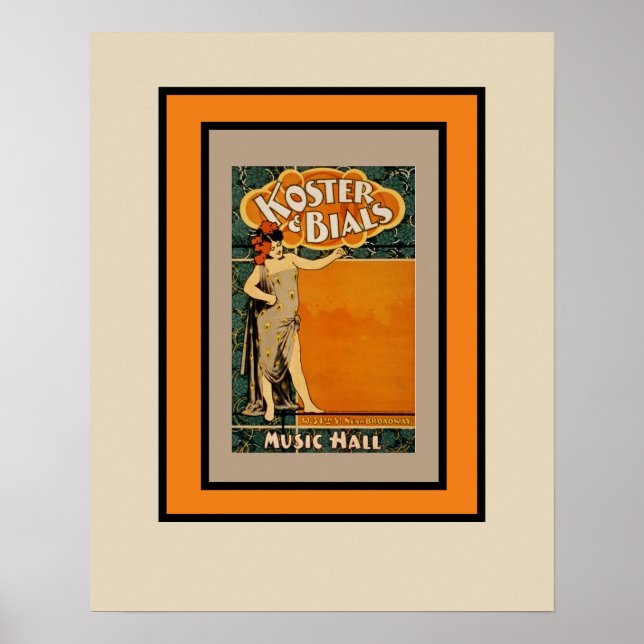 Poster Hall de musique vintage Broadway (Devant)