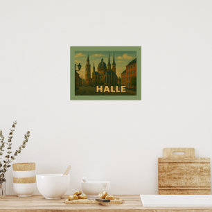 Poster Halle Allemagne Ville Art