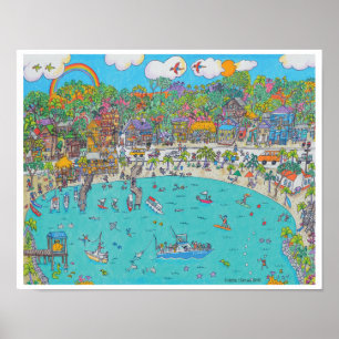 Poster Halle Moon Bay, Imprimer Roatan, Honduras