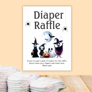 Poster Hallloween Baby shower Monster Déchets Raffin