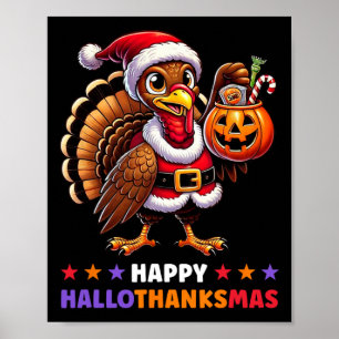 Poster Hallothanksmas Halloween Thanksgiving Noël F