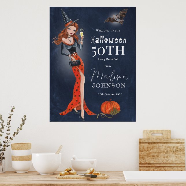 Poster Halloween 50 ème fête d'anniversaire (Cuisine)
