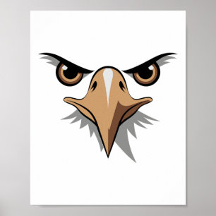 Poster Halloween Aigle chauve visage costume enfants mign