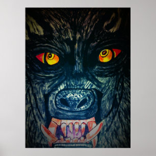 POSTER HALLOWEEN ALIMENTATION WEREWOLF