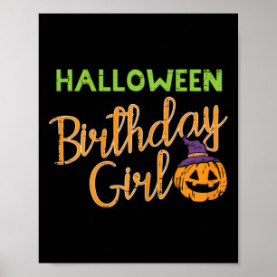 Poster Halloween Anniversaire Fille Anniversaire Costume 