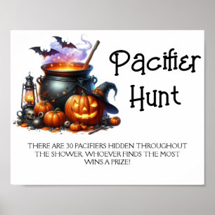 Poster Halloween Baby est Brewin Pacifier Hunt Shower Gam