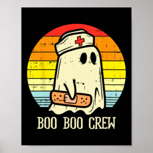 Poster Halloween Boo Boo Crew Ghost Nurse Retro Halloween