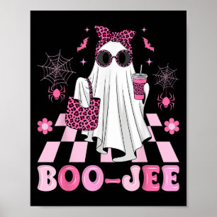 Poster Halloween Boo-jee Boujee Fantôme Coquette Léopard