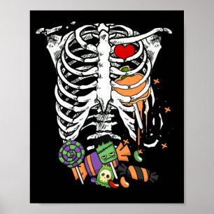 Poster Halloween Candy Skeleton Rib Cage X-Ray
