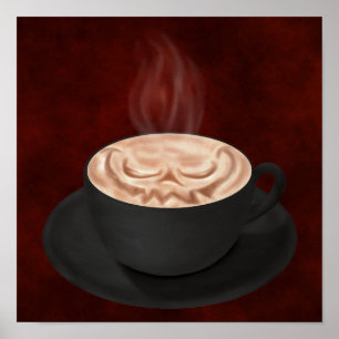 Poster Halloween Cappuccino Art Jack-o-lanterne