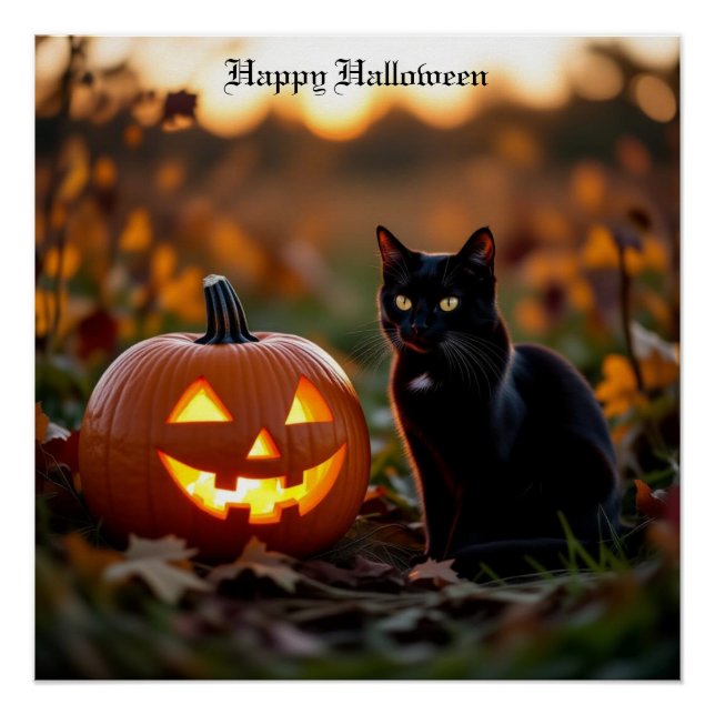 Poster Halloween. Chat (Devant)
