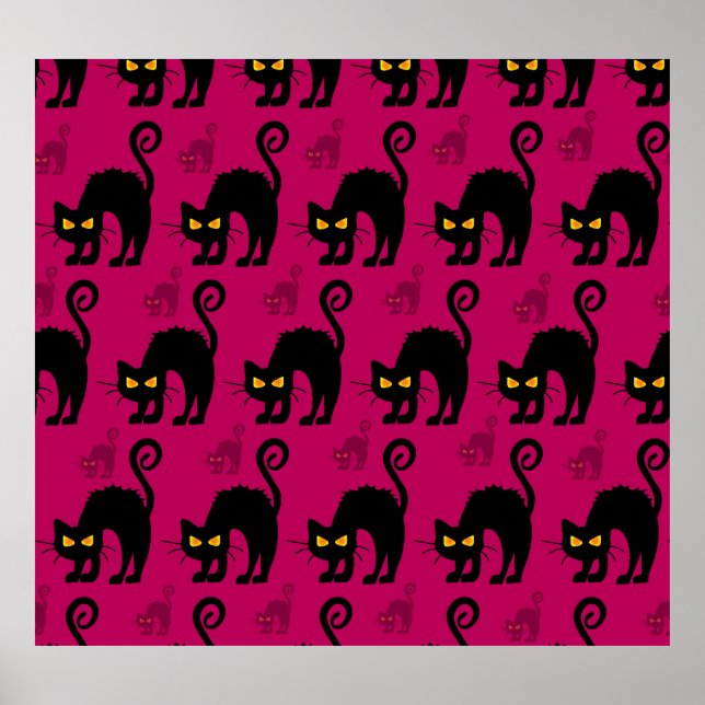 Poster Halloween Chat : Abstrait Motif sans couture (Devant)