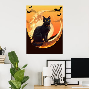 Poster Halloween Chat Moderne
