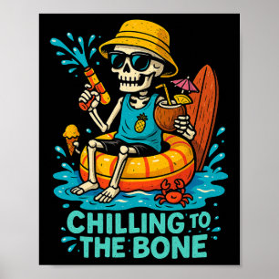 Poster Halloween Chilling Été À L'Os Skeleton Flo
