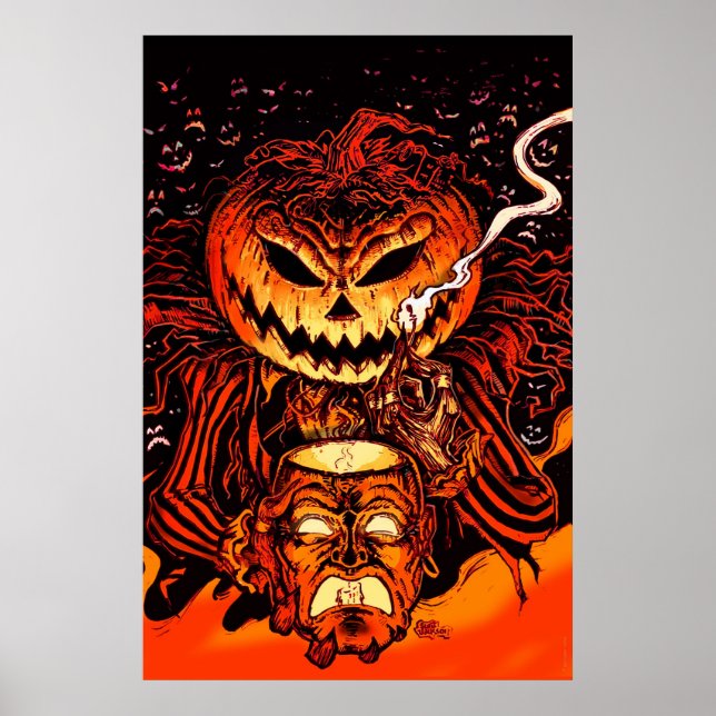 Poster Halloween Citrouille King (Devant)