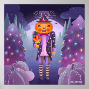 Poster Halloween Citrouille Nutcracker Art Imprimer