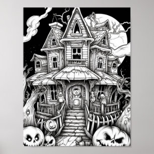 Poster Halloween Coloration adulte
