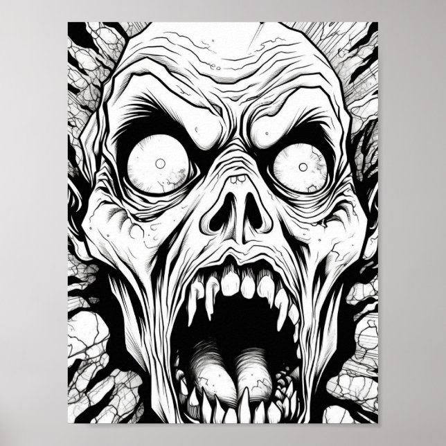 Poster Halloween Coloration adulte (Devant)