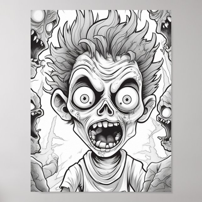 Poster Halloween Coloration adulte (Devant)