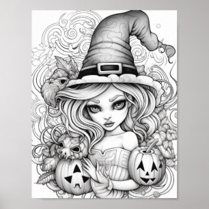 Poster Halloween Coloration adulte