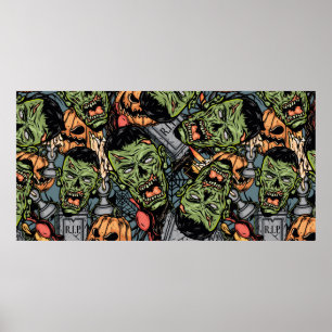 Poster Halloween colorful element seamless