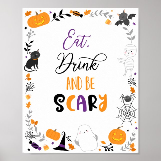 Poster Halloween Consommer Boire Be Scanner Party Signal (Devant)