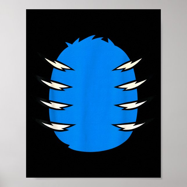 Poster Halloween Costume Funny Blue Tiger Diy Group Match (Devant)