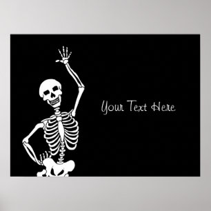 Poster Halloween crâne et squelette