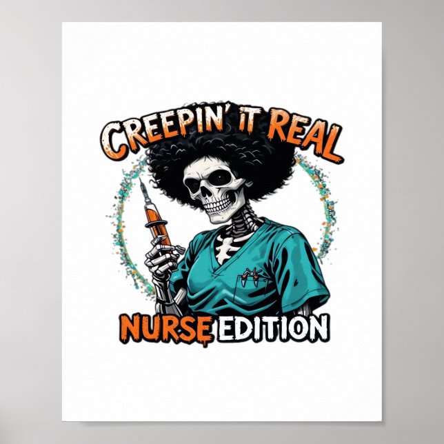 Poster Halloween Creepin It Real! Édition infirmière clas (Devant)