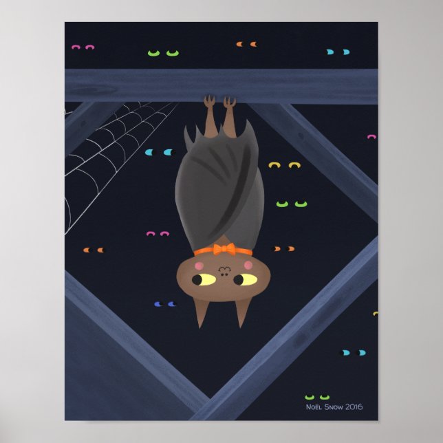 Poster Halloween Cute Bat Art Imprimer (Devant)