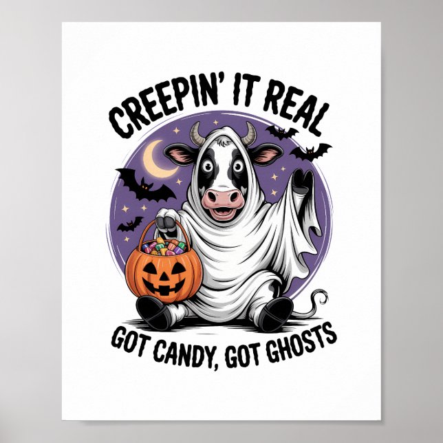 Poster Halloween de la vache à Creepin (Devant)