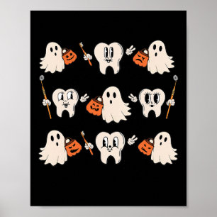 Poster Halloween Dentiste Dental Dental Teintures Ghost P