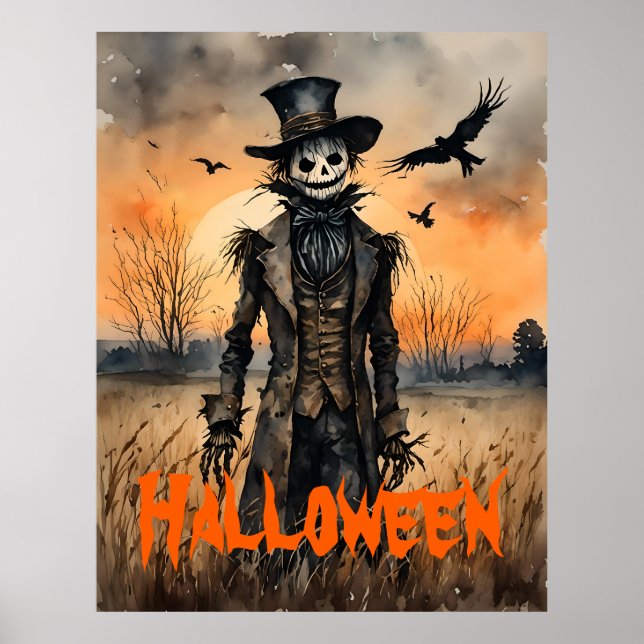 Poster Halloween déplaisante de la truie et des corbeaux (Devant)