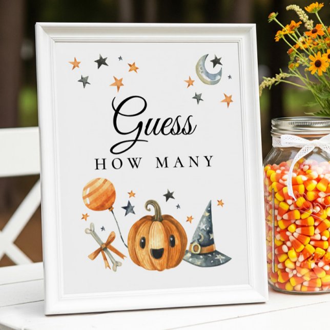 Poster Halloween "Devinez combien" jeu de Baby shower (Créateur téléchargé)
