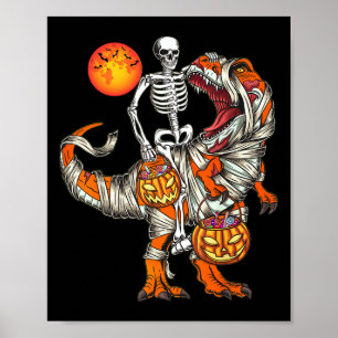 Poster Halloween Dinosaur Skeleton
